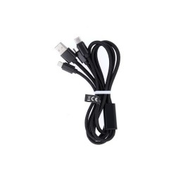 Maxlife kabel 3w1 USB 1 m nylonowy szary