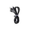 Maxlife kabel 3w1 USB 1 m nylonowy szary