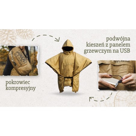 Offlander ponczo cienkie z ogrzewaczem szampańskie