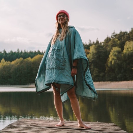 Offlander ponczo grube z ogrzewaczem błękitne
